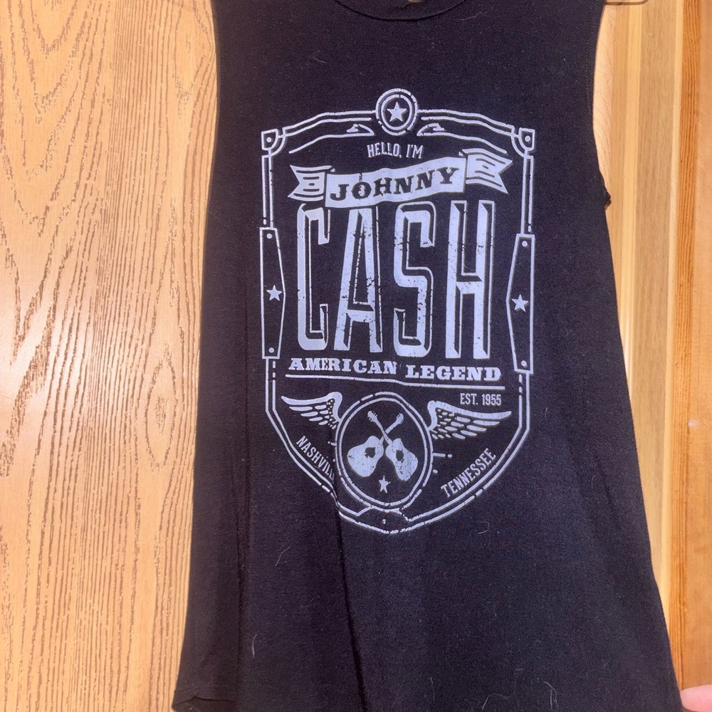Black Tank Top with Graphic Shield Design